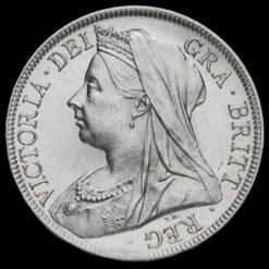1897 Queen Victoria Veiled Head Silver Half Crown Obverse