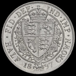 1897 Queen Victoria Veiled Head Silver Half Crown Reverse