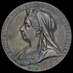 1897 Queen Victoria Official Diamond Jubilee Large Silver Medal Obverse