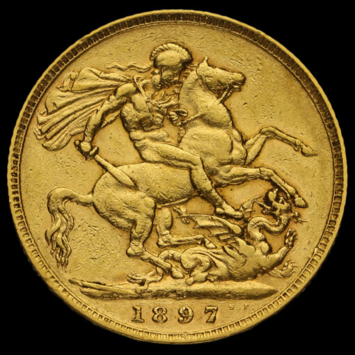 1897 Queen Victoria Veiled Head Gold Full Sovereign Reverse