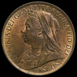 1899 Queen Victoria Veiled Head Penny Obverse