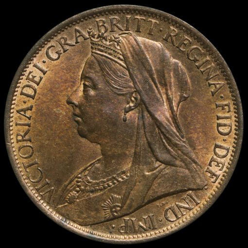 1899 Queen Victoria Veiled Head Penny Obverse
