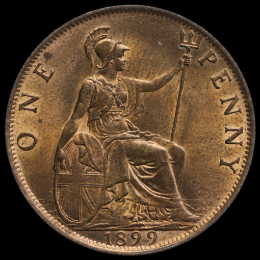 1899 Queen Victoria Veiled Head Penny Reverse