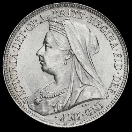 1899 Queen Victoria Veiled Head Silver Shilling Obverse