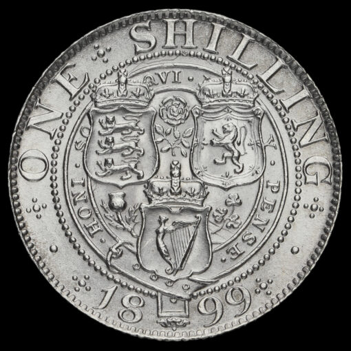 1899 Queen Victoria Veiled Head Silver Shilling Reverse