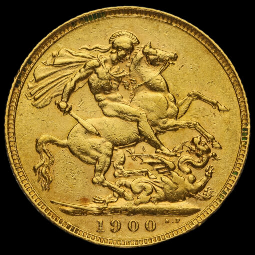 1900 Queen Victoria Veiled Head Gold Full Sovereign Reverse