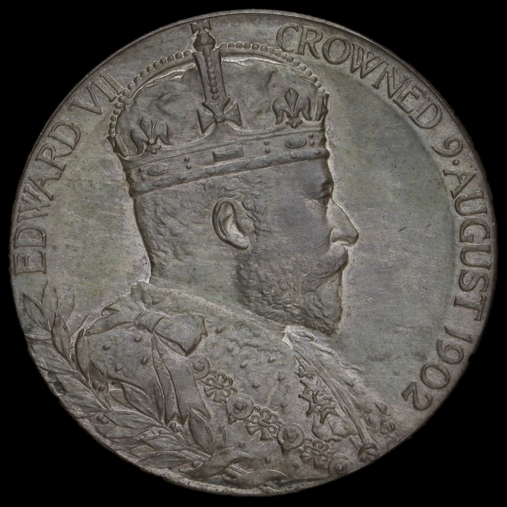 1902 Edward VII Coronation Official Silver Medal Obverse