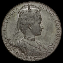 1902 Edward VII Coronation Official Silver Medal Reverse
