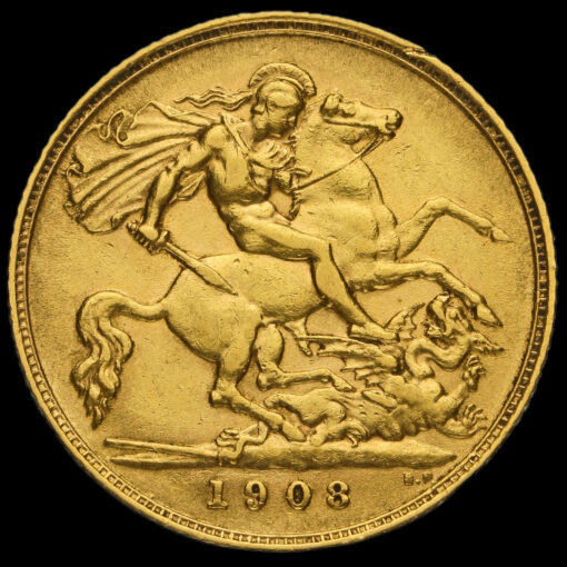 1908 Edward VII Gold Half Sovereign Reverse