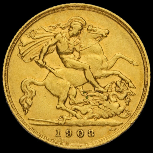 1908 Edward VII Gold Half Sovereign Reverse
