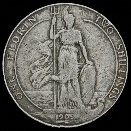 1909 Edward VII Silver Florin Reverse