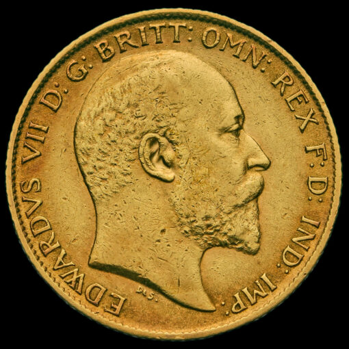 1909 Edward VII Gold Half Sovereign Obverse