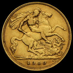1909 Edward VII Gold Half Sovereign Reverse