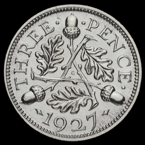 1927 George V Silver Proof Threepence Reverse