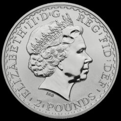 1998 Elizabeth II £2 Britannia 1 Ounce Silver Coin Obverse