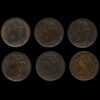 6 x Queen Victoria Bun Head Farthings Obverses