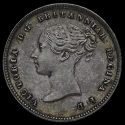 1843 Queen Victoria Young Head Silver Maundy Fourpence Obverse