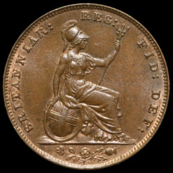 1858 Queen Victoria Young Head Copper Farthing Reverse