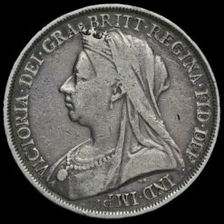 1893 Queen Victoria Veiled Head Silver LVI Crown Obverse