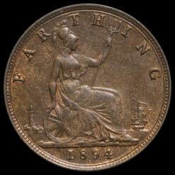 1894 Queen Victoria Bun Head Farthing Reverse