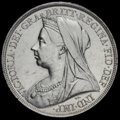 1895 Queen Victoria Veiled Head Silver LIX Crown Obverse
