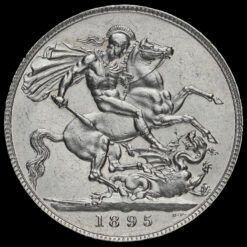 1895 Queen Victoria Veiled Head Silver LIX Crown Reverse