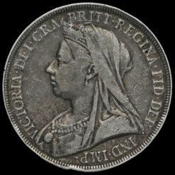 1896 Queen Victoria Veiled Head Silver LIX Crown Obverse