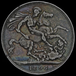 1896 Queen Victoria Veiled Head Silver LIX Crown Reverse