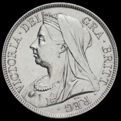 1897 Queen Victoria Veiled Head Silver Half Crown Obverse