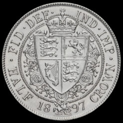 1897 Queen Victoria Veiled Head Silver Half Crown Reverse