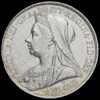 1900 Queen Victoria Veiled Head Silver LXIV Crown Obverse