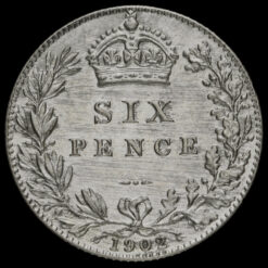 1902 Edward VII Silver Matt Proof Sixpence Reverse