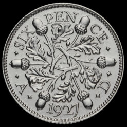 1927 George V Proof Silver Sixpence Reverse