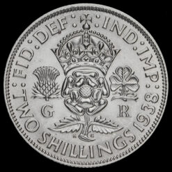1938 George VI Silver Two Shilling Coin / Florin Reverse