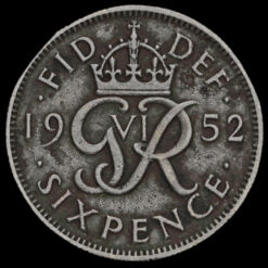 1952 George VI Sixpence Reverse