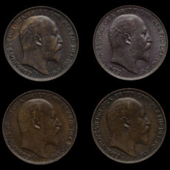 4 x Edward VII Farthings Obverse
