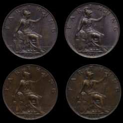 4 x Edward VII Farthings Reverse