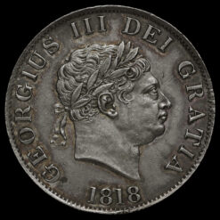 1818 George III Milled Silver Half Crown Obverse