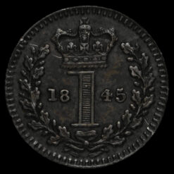1845 Queen Victoria Young Head Silver Maundy Penny Reverse