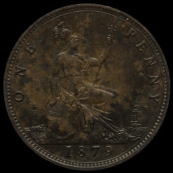 1879 Queen Victoria Bun Head Penny Reverse