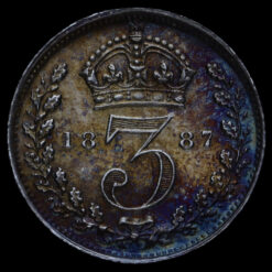 1887 Queen Victoria Jubilee Head Silver Threepence Reverse
