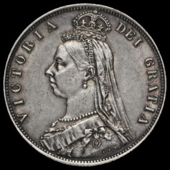 1887 Queen Victoria Jubilee Head Silver Half Crown Obverse