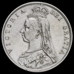 1887 Queen Victoria Jubilee Head Silver Half Crown Obverse