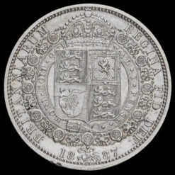 1887 Queen Victoria Jubilee Head Silver Half Crown Reverse