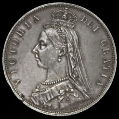 1887 Queen Victoria Jubilee Head Silver Half Crown Obverse
