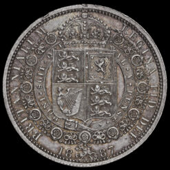 1887 Queen Victoria Jubilee Head Silver Half Crown Reverse