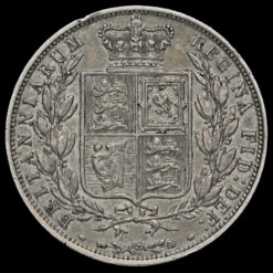 1887 Queen Victoria Young Head Silver Half Crown Reverse