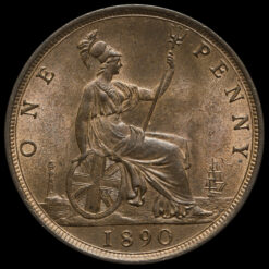 1890 Queen Victoria Bun Head Penny Reverse