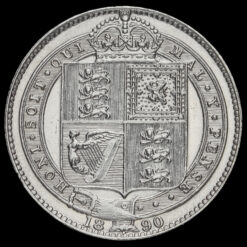 1890 Queen Victoria Jubilee Head Silver Shilling Reverse