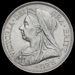 1893 Queen Victoria Veiled Head Silver Half Crown Obverse